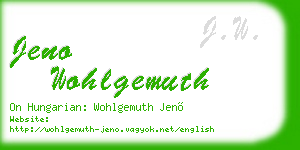 jeno wohlgemuth business card