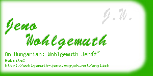 jeno wohlgemuth business card
